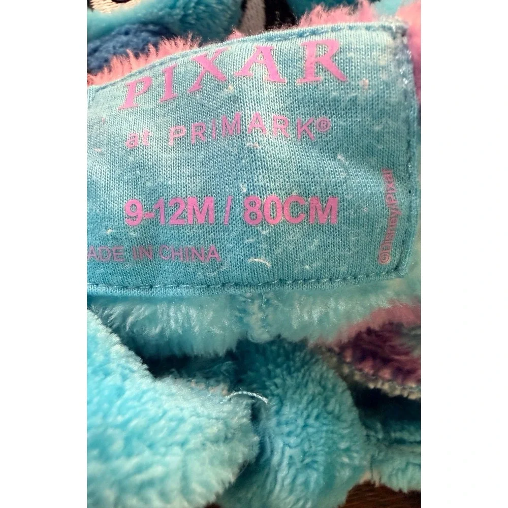 Kids Sully Monsters Inc. Costume cozy pjs with face hood.  9/12 months. Hallowee